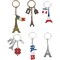 6 Pack Paris Keychain, France Souvenir Gift, Eiffel Tower, French Flag, and Arc de Triomphe Metal Key Rings